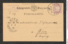 k.k. naturhistorisches Hofmuseum, Intendanzakten 1885-1896 (Hauer), Aktenzahl Z.209/1888, Seite 1